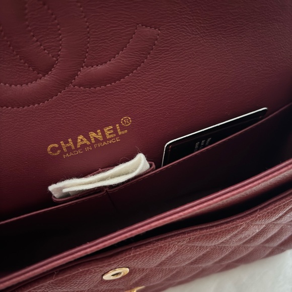 This is an authentic chanel  quilted medium doble flat in bergamot, - Picture 8 of 15